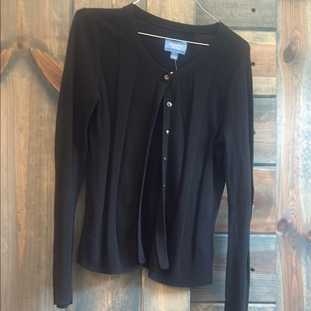 Simply Vera Vera Wang Black Button-Up Cardigan